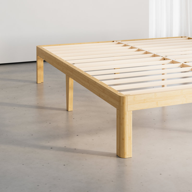 12" High Solid Wood Platform Bed, Easy Assembly, No Squeak, Queen