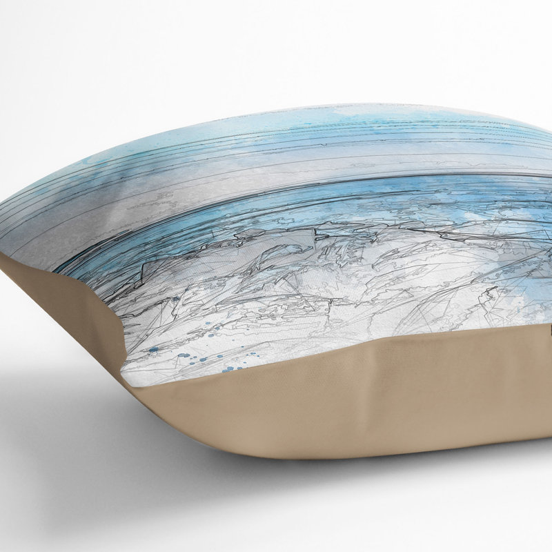 Sea View at Dawn Cushion with Filling, Stone, 40cm H x 40cm W x 15cm D