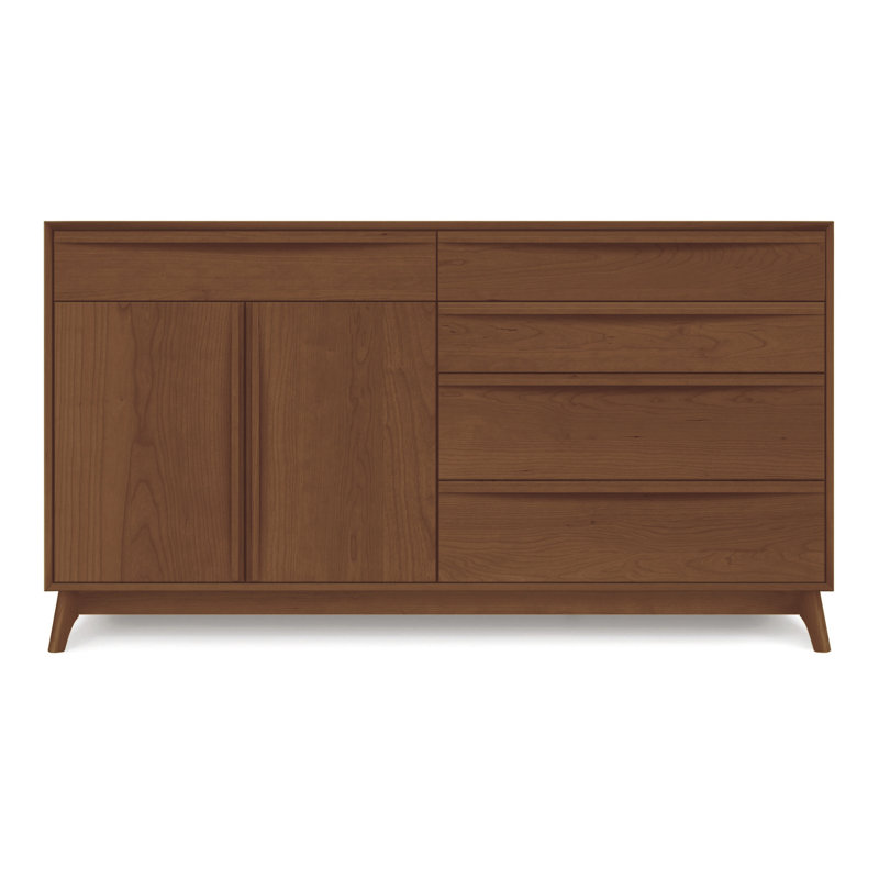 Catalina 66.13'' W Solid Wood Sideboard, Saddle Cherry