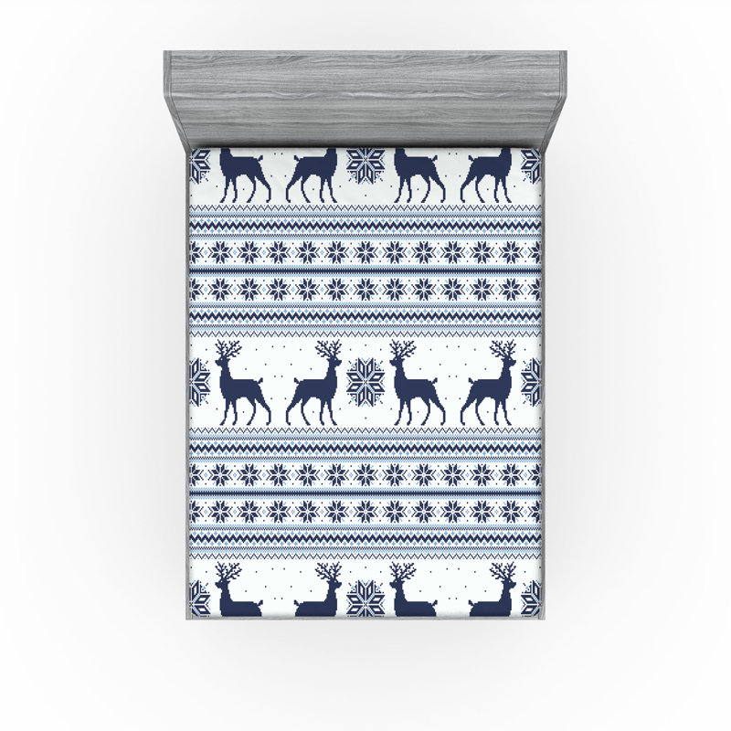 Ensemble de 2 draps-housses Ambesonne Nordic, Drap-housse de taille double
