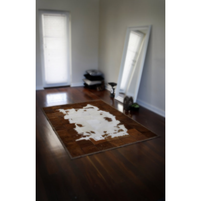Tranquilo Cowhide Geometric Area Rug, Rectangle 2' x 3'