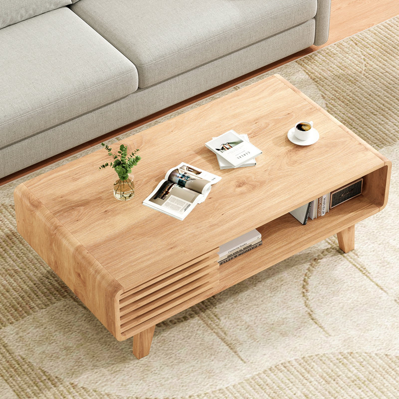 Table basse, tables de salon, table moderne avec rangement, table basse Mid Century