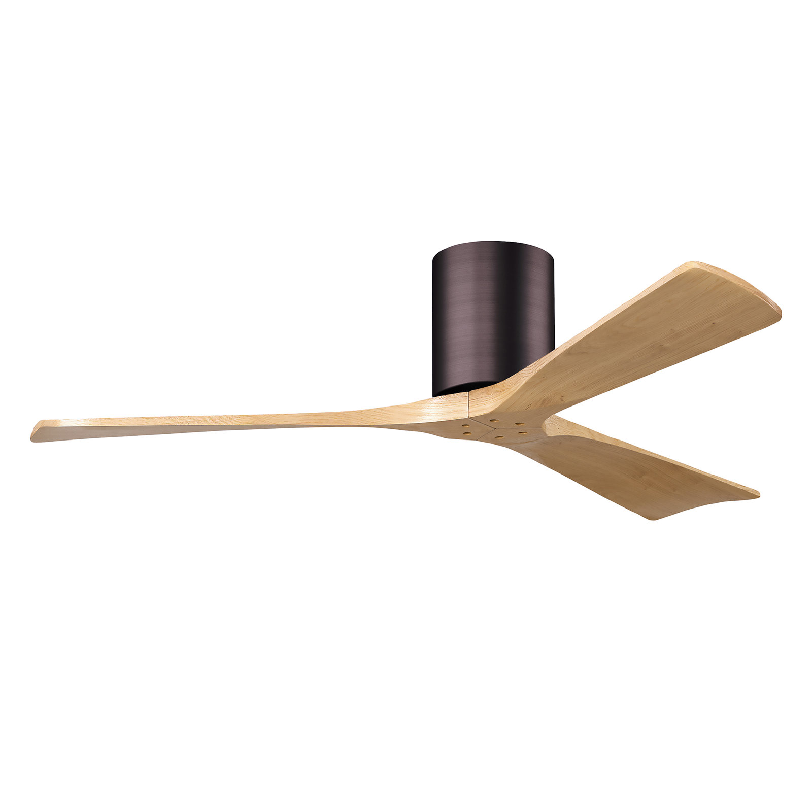 Olivier 3 Blade Ceiling Fan, Brushed Bronze, Light Maple Tone, 52"