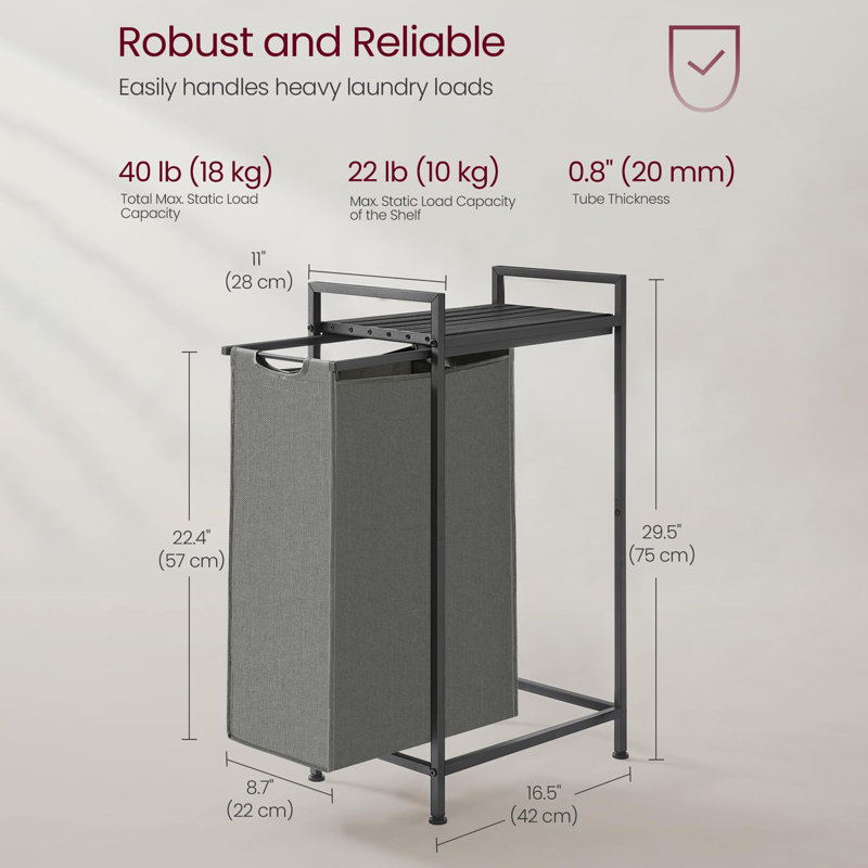Laundry Basket with Handles, Grey