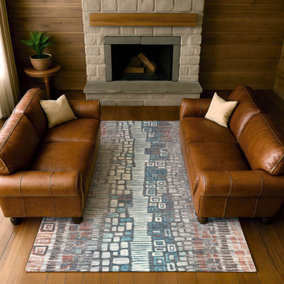 Premium Machine Washable Mayfield AMF2268 Geometric Rug