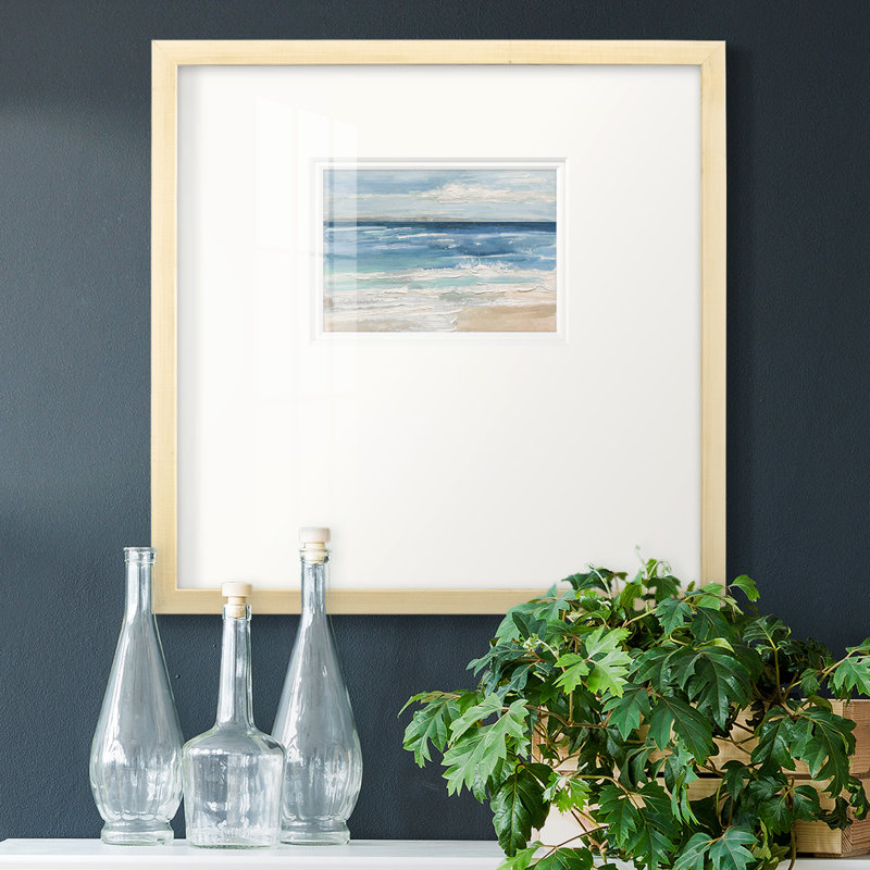 Vagues de l'océan I, H 17 po x l 17 po x P 1,25 po, Papier encadré brun