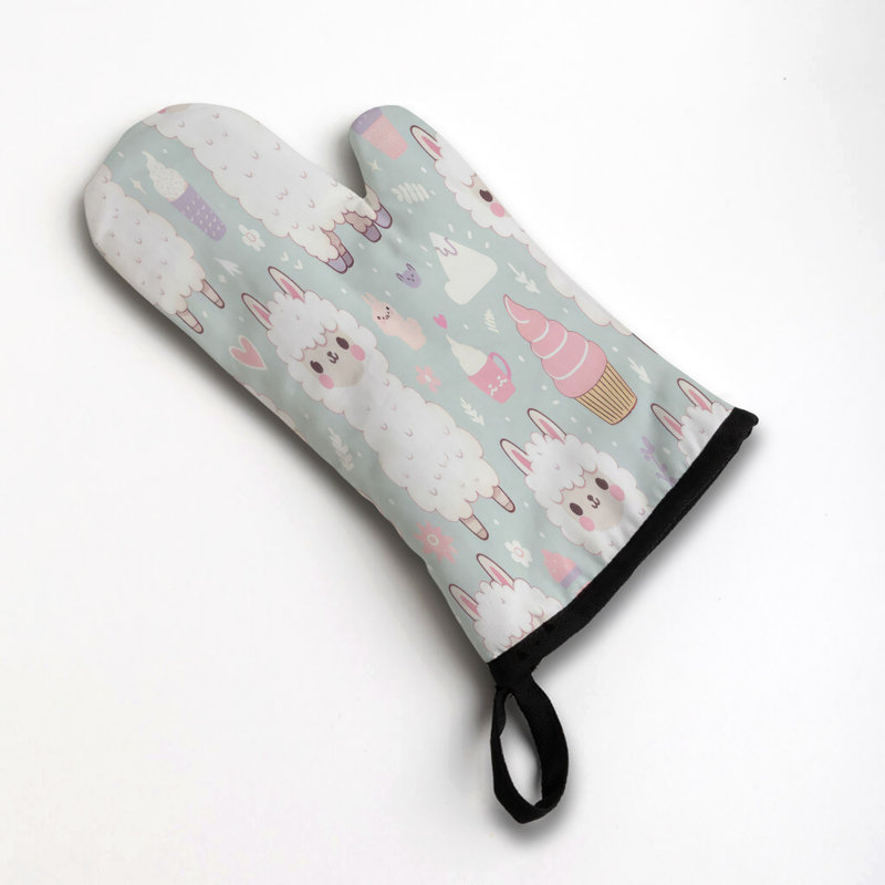 Cozy Alpaca Oven Mitt Cotton Twill