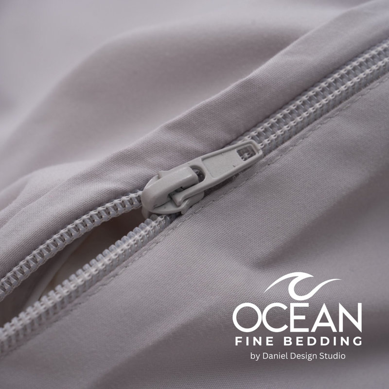 Ensemble de housse de couette en microfibre OCEAN FINE BEDDING, Gris, Housse de couette simple + 1 taie décorative pour