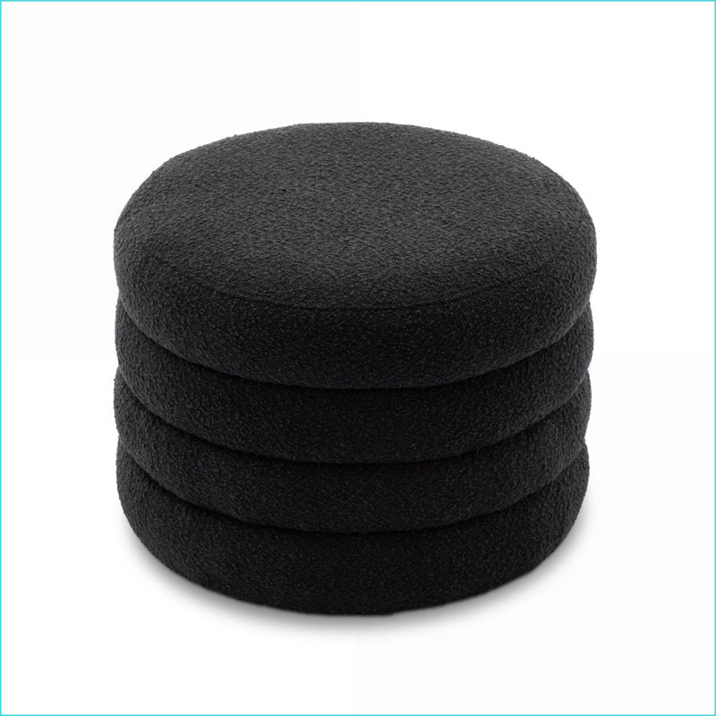 Repose-pieds avec rangement et housse réversible - sans assemblage, banc de chambre à coucher | Boucle noire, Bouclé noir