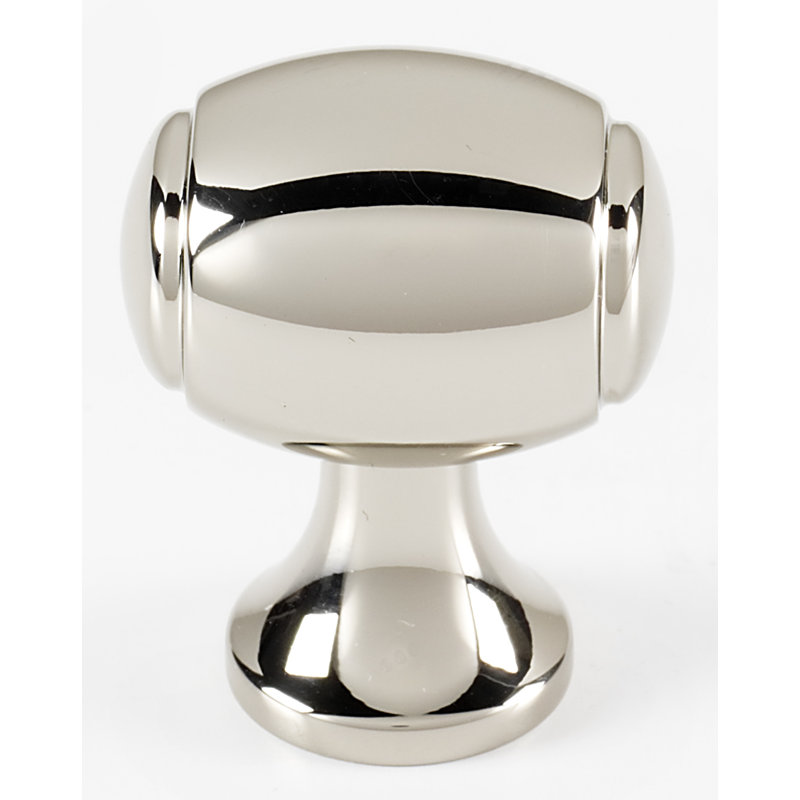 Royale Barrel Oval Knob, Polished Nickel, 1.13" H x 1" W x 0.5" D