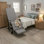 Lit électrique 3 en 1 - Lit réglable, convertible en fauteuil roulant et brancard, commande à une touche, télécommande câblée, rails de sécurité, cadre robuste pour les soins aux personnes âgées
