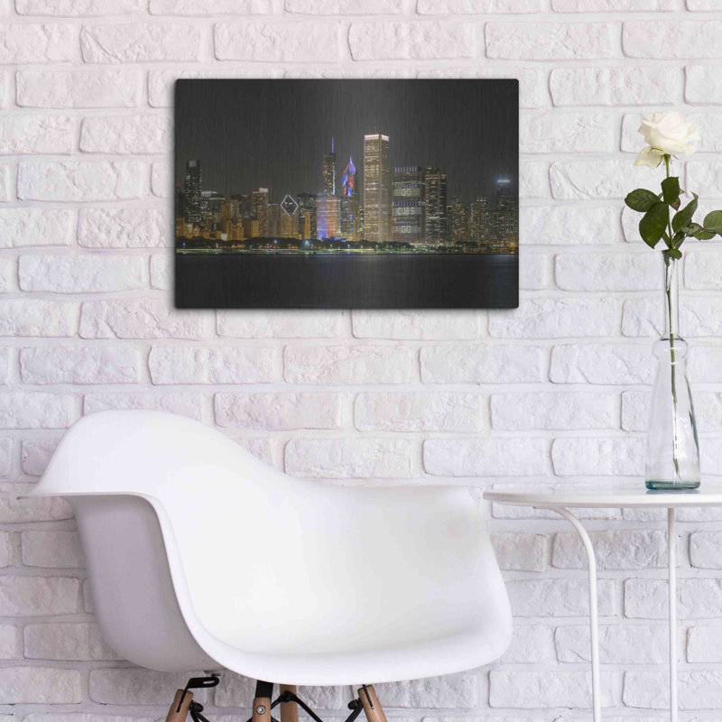 «Chicago Cityscape Baseball Crop» par AKG, H 16 po x l 24 po