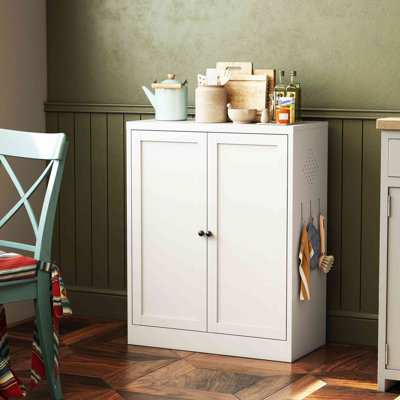 Garde-manger en métal avec tablettes réglables - Organisateur de rangement de cuisine autoportant avec poignées à prise facile, assemblage requis, idéal pour la cuisine, la salle à manger, l’appartement