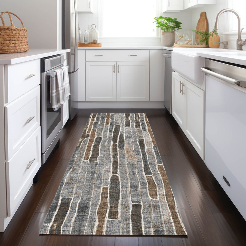 Tapis intérieur / extérieur lavable en machine Christain ACN1306, Tapis de couloir 2 pi 3 po x 7 pi 6 po