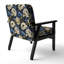 Beige et bleu damassé fleur Nostalgia - Fauteuil rembourré traditionnel, fauteuil d'appoint bleu