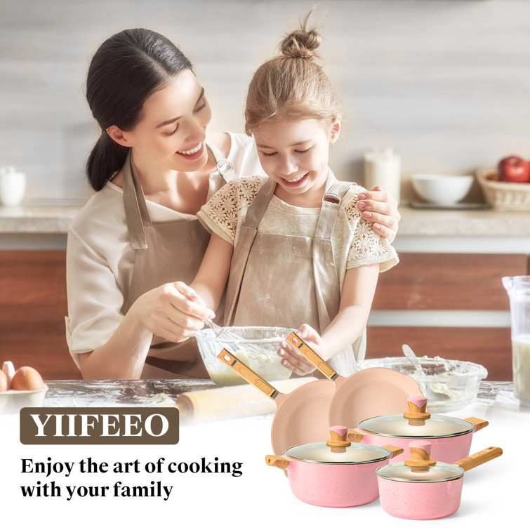  YIIFEEO Non Stick Frying Pan Set Granite Skillet Set