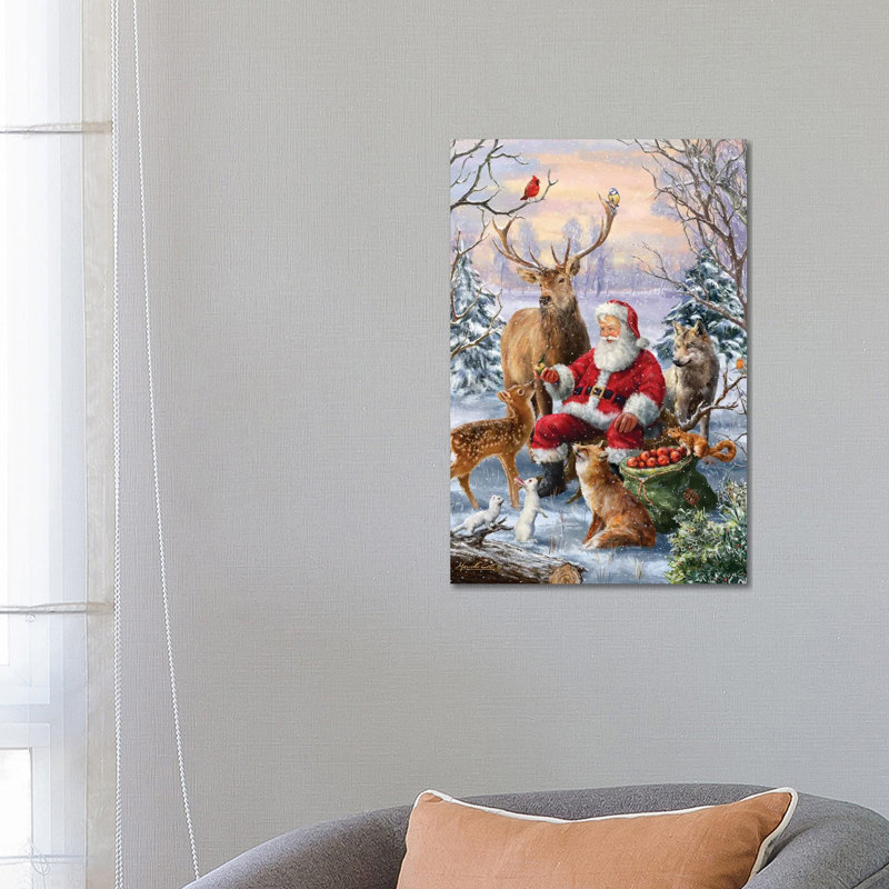 Animaux du Père Noël - Giclée sur toile tendue avec châssis, H 26 po x l 18 po
