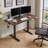 Electric Height Adjustable Standing Desk With Solid Rubber Wood Top