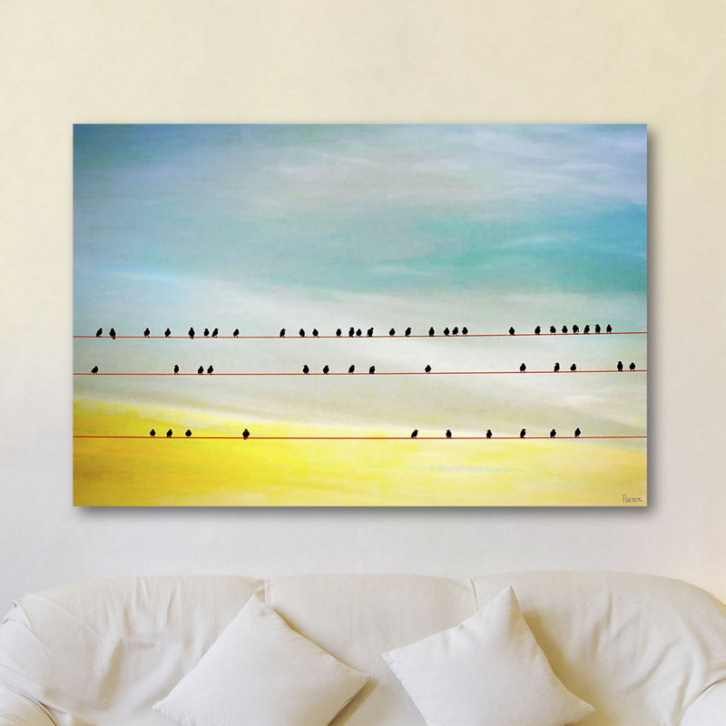 Mccown «Birds Hangin», reproduction sur toile tendue, H 40 po x l 60 po x P 1,5 po