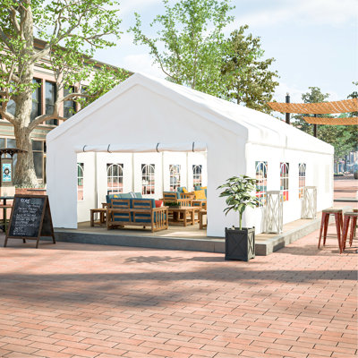 Tente de réception 16 x 32 pi avec 3 sacs de rangement - Imperméable, coupe-vent pour les fêtes dans le jardin et sur la terrasse, parois latérales anticorrosion
