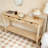 60'' Fir Veneer Entryway Table with Honeycomb-patterned Fronts,Modern Stylish Console Table-1002327949