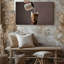 Toile «A Hand Pours Elegantly A Creamy Light Coloured Light from Wall Art», un pichet en céramique moucheté dans un grand art mural en verre transparent-27942479