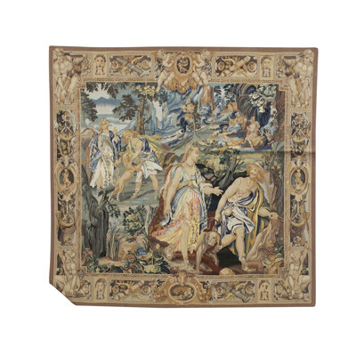 Hand-Knotted High-Quality Blue and Brown Area Rug