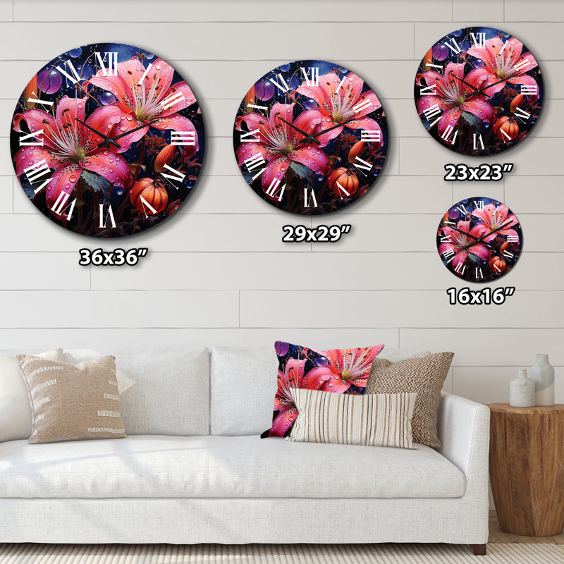 Charteris - Horloge murale florale, Moyenne