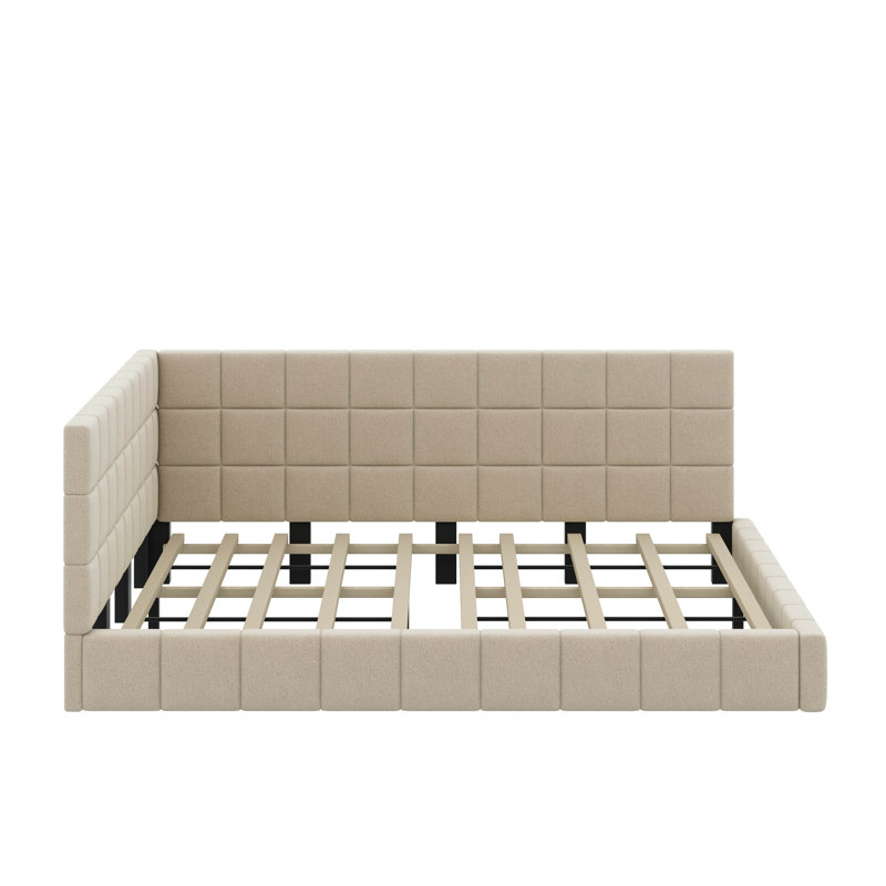 Full Upholstered Daybed, Beige