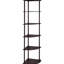Bibliothèque d'angle Cappuccino - 5 tablettes en bois pour les petites bibliothèques à domicile