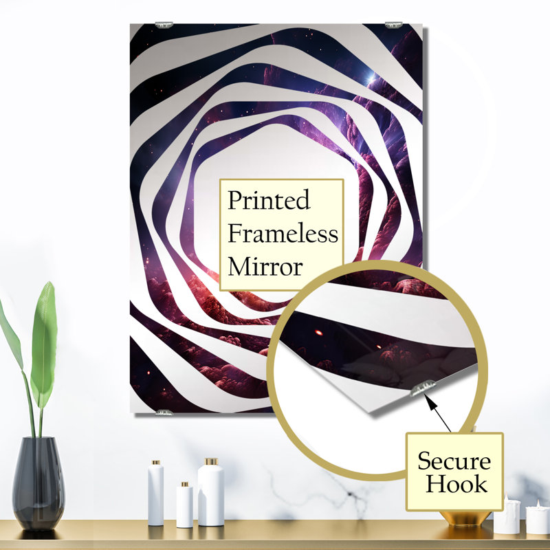 Pletcher - Miroir abstrait spirales murales, 32 po x 24 po