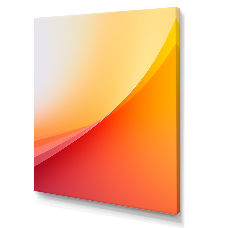 Orange Spectral Slice I - formes abstraites, impressions d'art mural, H 32 po x l 16 po x P 1 po, Toile tendue