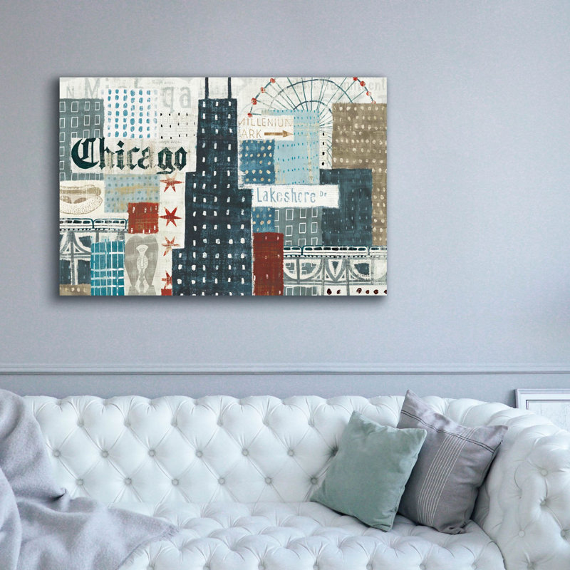 «Hey Chicago 2» par Michael Mullan, art mural sur toile, H 40 po x l 60 po x P 1,5 po
