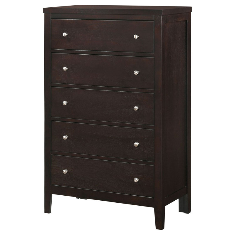 Payton Warm Brown 5-Drawer Chest, Spacious and Stylish Storage Solution for Modern Bedrooms and Living Spaces