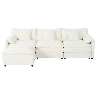 Canapé modulaire modulaire avec assise profonde et repose-pieds mobile