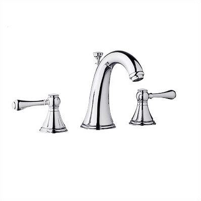 Robinet de salle de bain à large entraxe Geneva avec poignées leviers disponibles en chrome Geneva