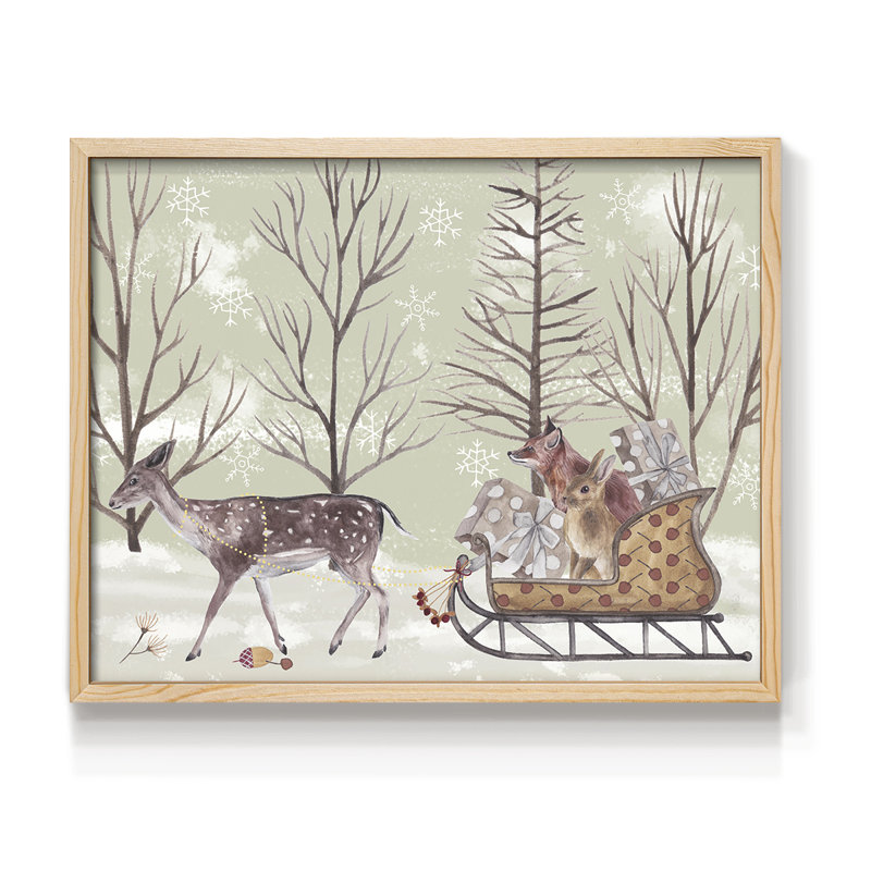 Christmas Time II -Framed Print - Restickable, 8" H x 10" W, Natural