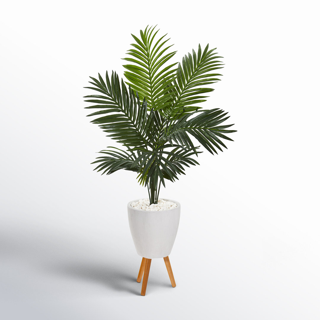 61'' Faux Palm Tree in Earthenware Planter AllModern
