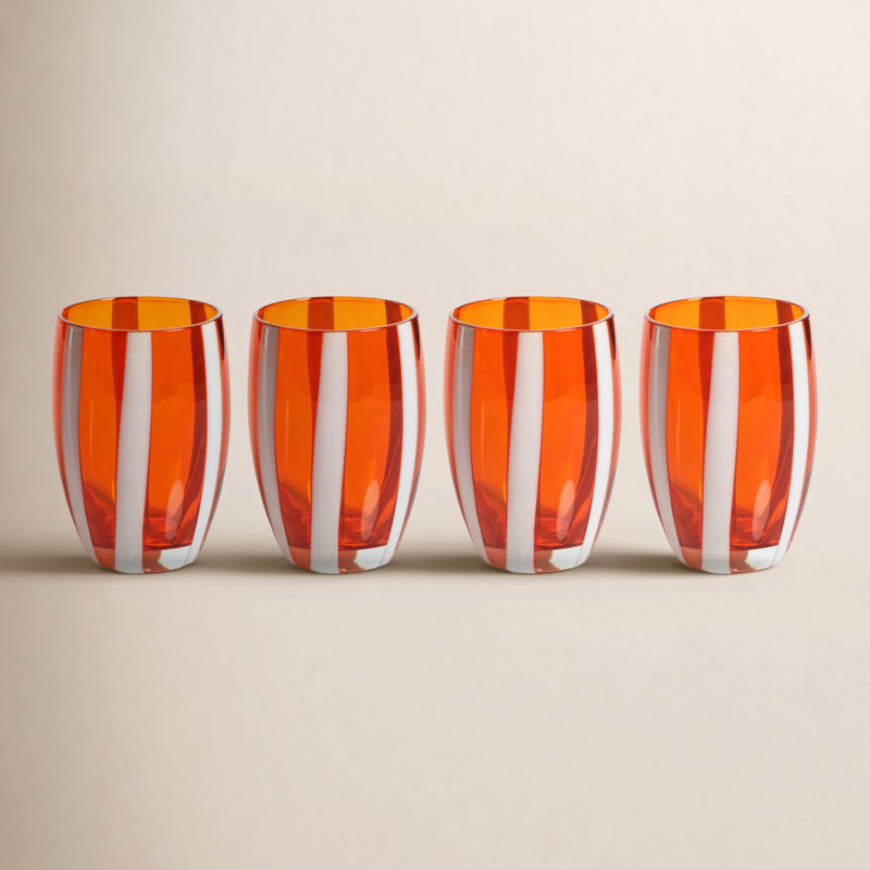 Verres sans pied Brasilia, ensemble de 4, Orange