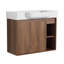 Meuble-lavabo mural multifonctionnel avec porte à fermeture en douceur et tablettes ouvertes-133488871-133488867