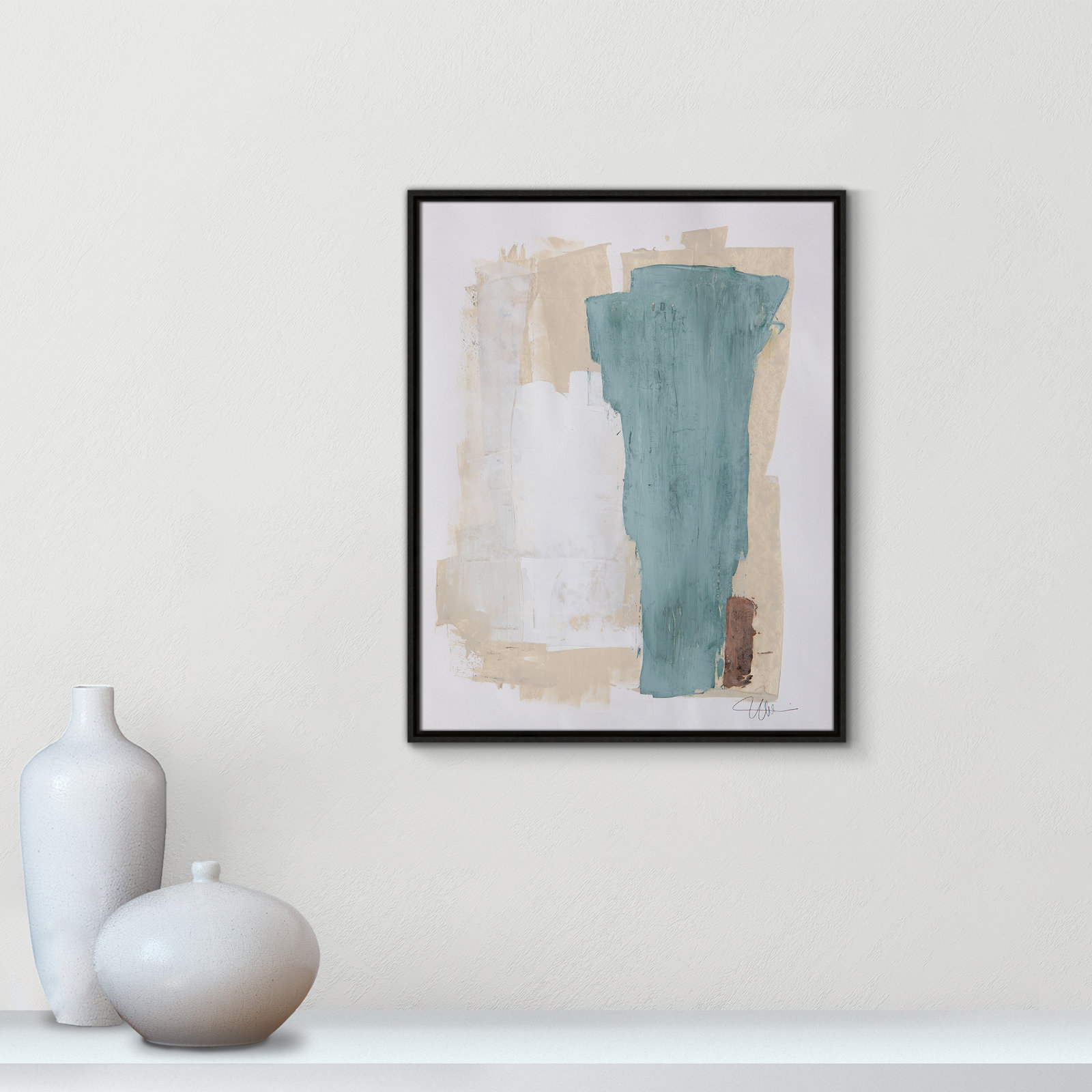 Hubbard "Together We Work-II" Print, Espresso Framed, 29.5" H x 23.5" W x 2" D
