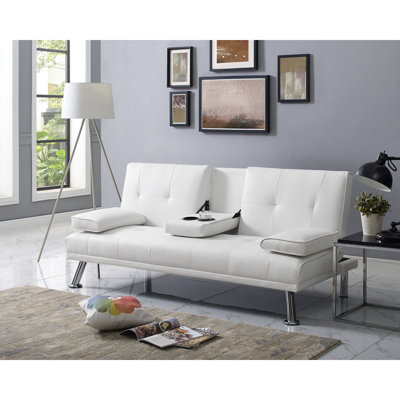 Crifasi Twin 38.6'' Faux Leather Convertible Sofa