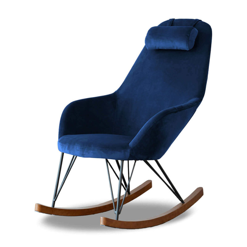 Chaise berçante en velours Chelsea