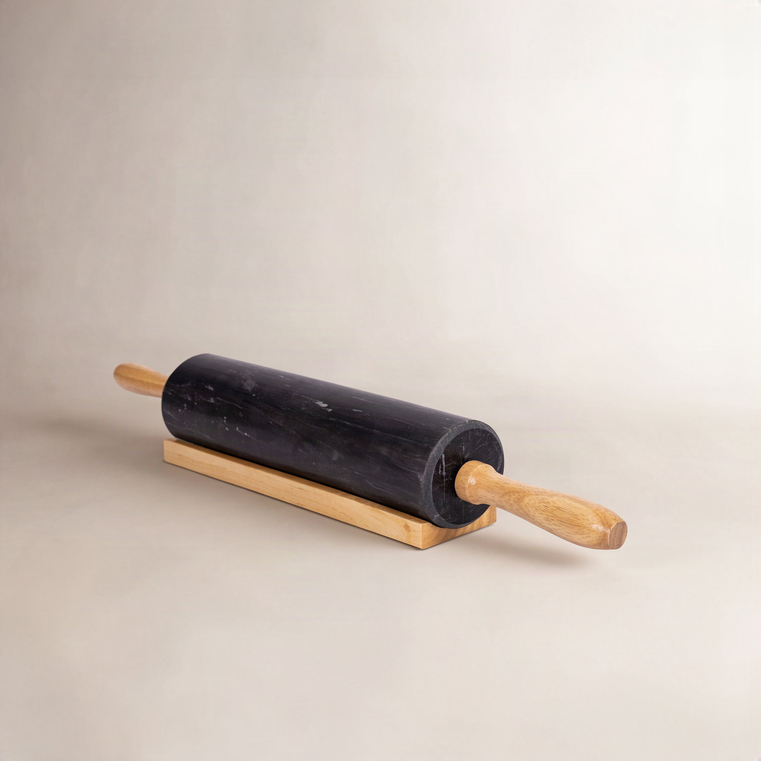 Rolling Pin with Handles, Matte Black