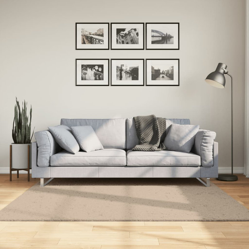 Rug "HUARTE" Short Pile Soft and Washable Sand, Square 160cm