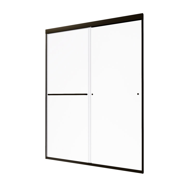 Zanna 50" - 54" W X 72" H Double Sliding Framed Shower Door, Matte Black