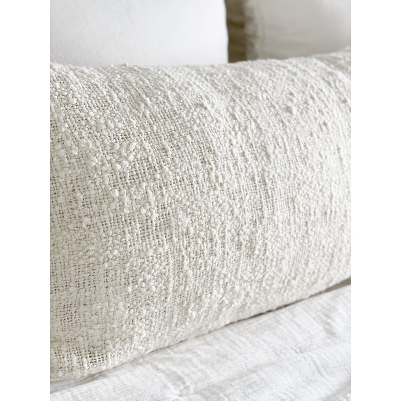 Cozy Lumbar Pillow Cover, Beige, Down Alternative, 20" H x 54" W
