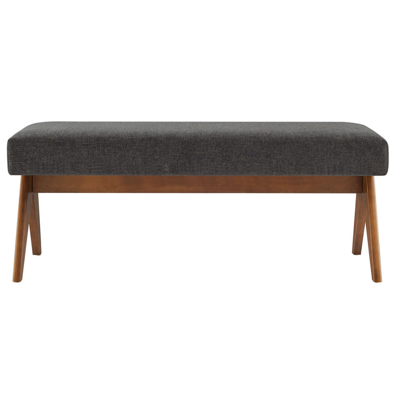 Lyra Fabric Upholstered Bench, Dark Gray, 18.50"H x 47"W x 18"D
