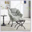 Fauteuil d'appoint moderne avec repose-pieds et poche latérale, fauteuil de lecture rembourré moelleux pour petits espaces, accoudoirs confortables et repose-pieds-389299586