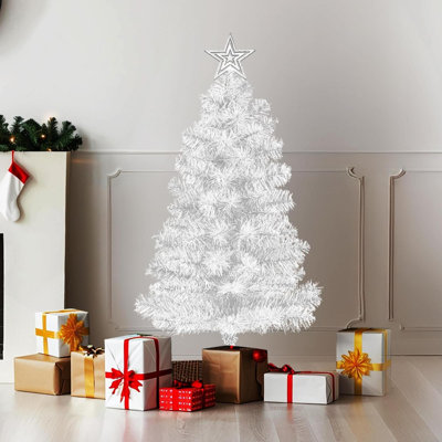 Mini White Christmas Tree Tabletop Premium Artificial 3Ft Small Christmas Tree For Home, Office, Indoor And Outdoor Decor,Holiday Decoration,Easy Assembly Metal Hinges & Foldable Base.